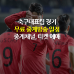 축구대표팀 경기 무료 중계방송 채널